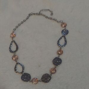 3/$12 Chic Silver and Pink Necklace